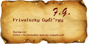 Frivalszky György névjegykártya